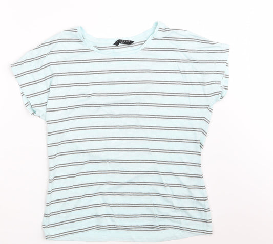 Viz A Viz  Womens Blue Striped  Pullover Sweatshirt Size 12