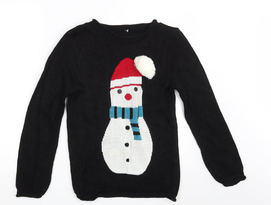 Preworn Womens Black   Pullover Jumper One Size  - Seasonal Christmas Festive Holiday