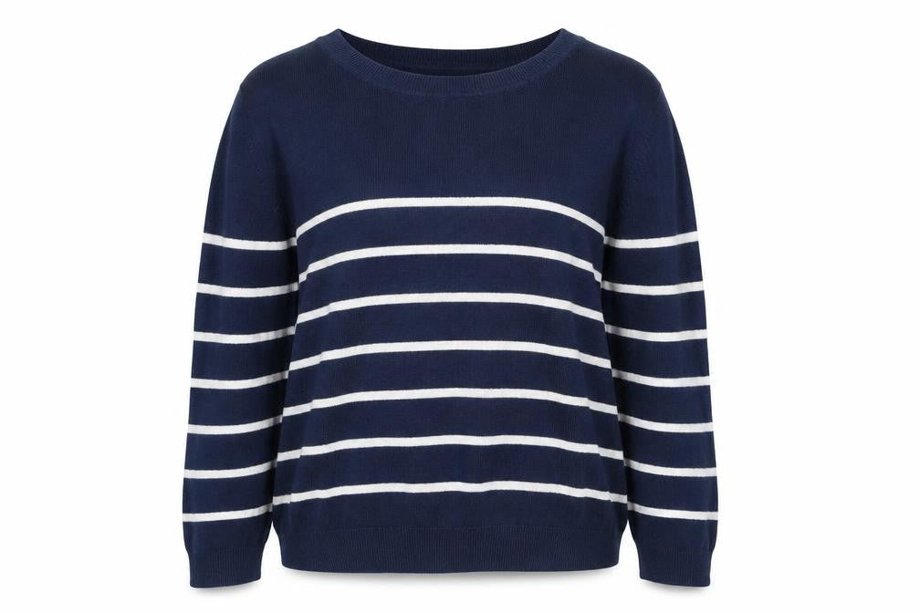 H&M Womens Blue Striped  Pullover Sweatshirt Size M