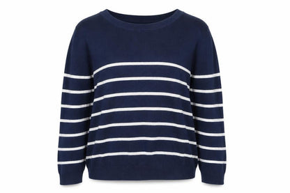 H&M Womens Blue Striped  Pullover Sweatshirt Size M