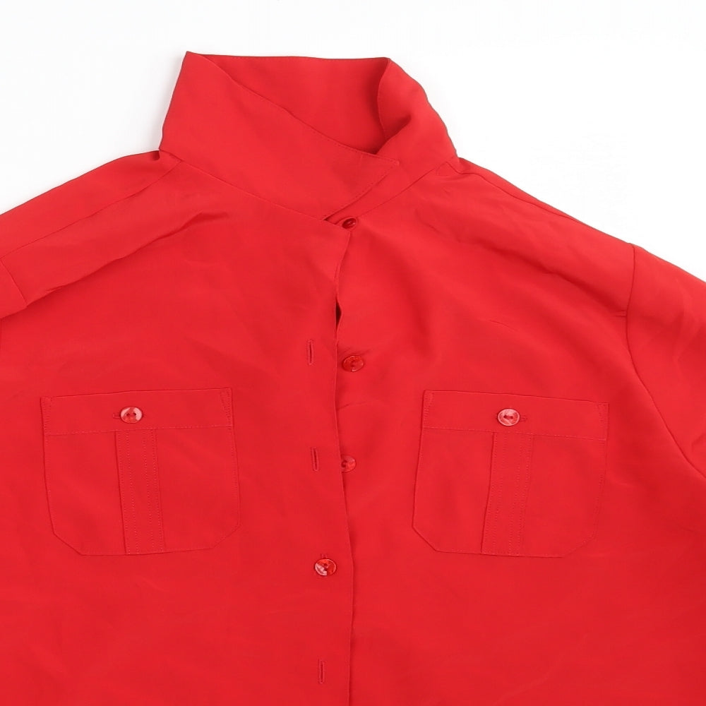 M&S Womens Red   Basic Button-Up Size 14