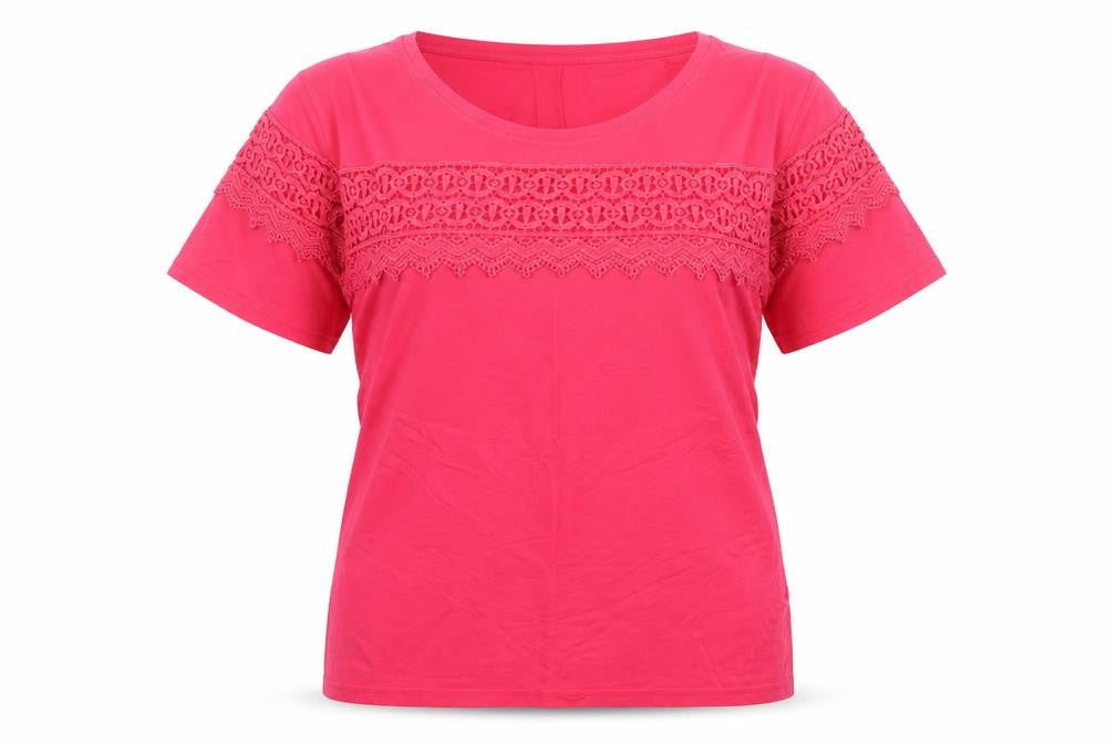 BEYOU Womens Pink   Basic T-Shirt Size 16