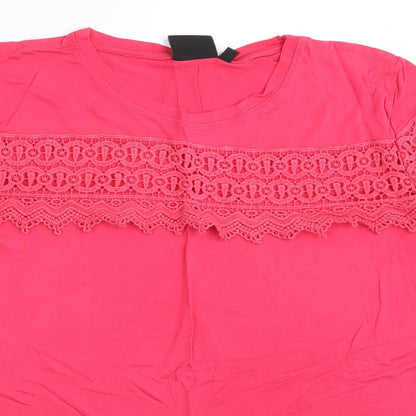 BEYOU Womens Pink   Basic T-Shirt Size 16
