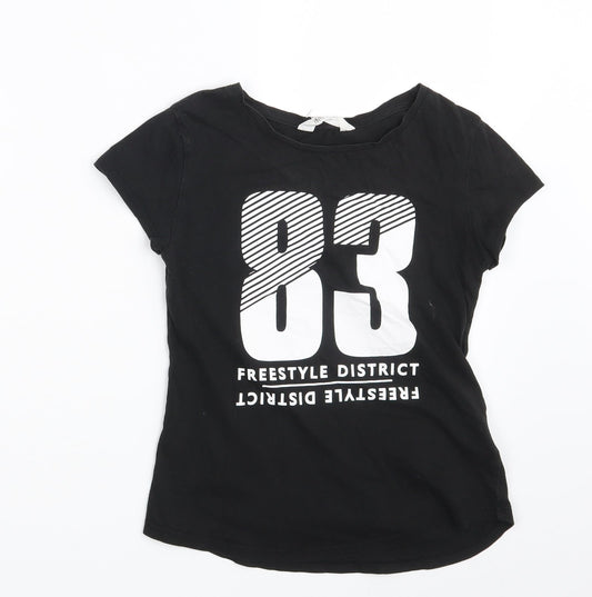 H&M Girls Black   Basic T-Shirt Size 10-11 Years