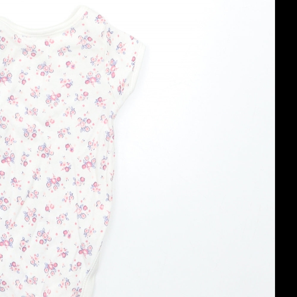 George Baby White Floral  Babygrow One-Piece Size 0-3 Months