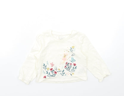 Additional front view of Primark Baby White Basic T-Shirt, size 12-18, Months