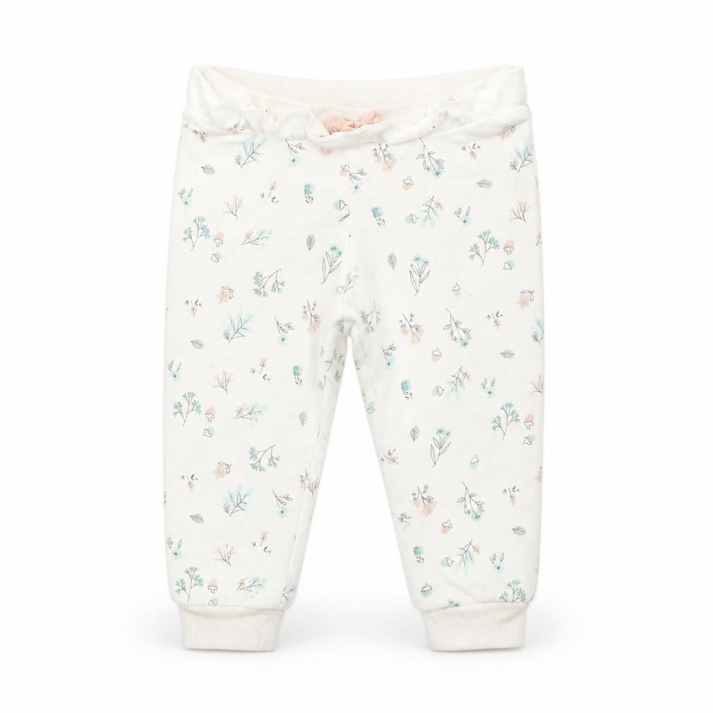 Primark Baby White Floral  Jogger Trousers Size 9-12 Months