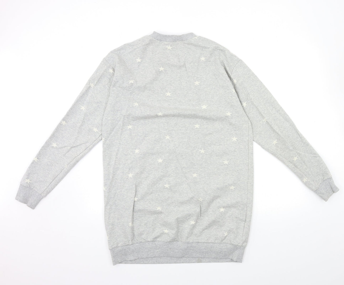 Michelle Keegan Womens Grey Geometric  Pullover Sweatshirt Size S