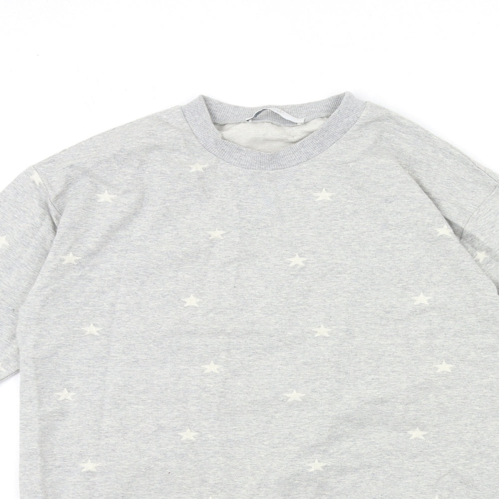 Michelle Keegan Womens Grey Geometric  Pullover Sweatshirt Size S
