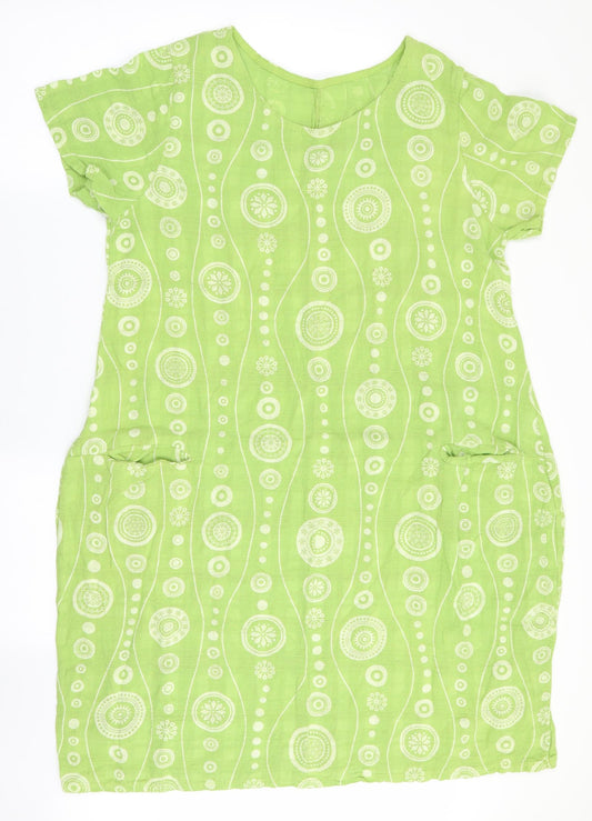 Preworn Womens Green Geometric  Fit & Flare  Size 8