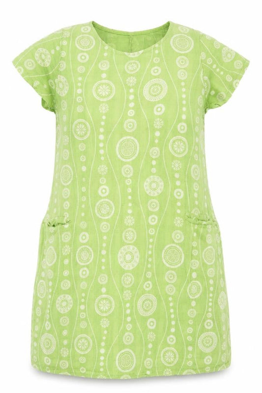 Womens Green Geometric  Fit & Flare  Size 8