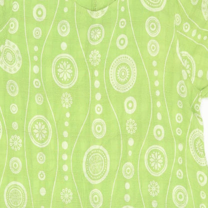 Womens Green Geometric  Fit & Flare  Size 8