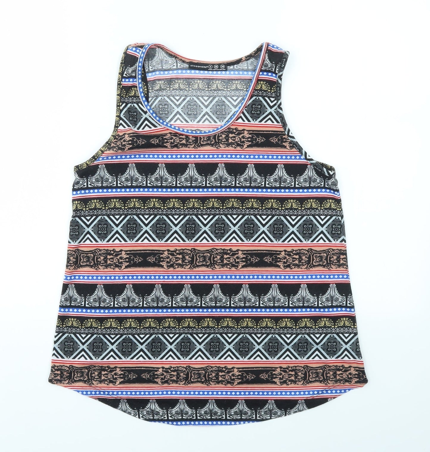 Atmosphere Womens Multicoloured Geometric  Basic T-Shirt Size 8