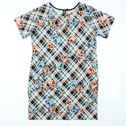 Additional front view of IZABEL women’s multicoloured floral fit & flare, size UK 14