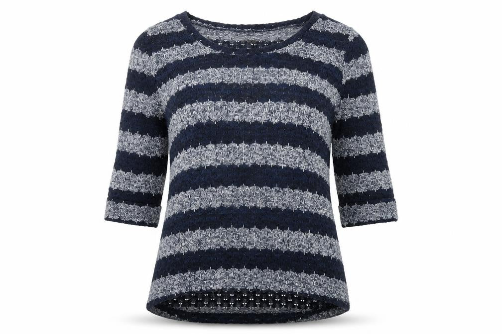 JUMPER  Womens Blue Striped  Basic T-Shirt Size 10