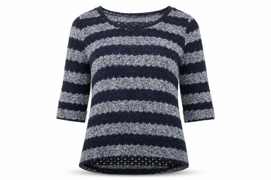 JUMPER  Womens Blue Striped  Basic T-Shirt Size 10