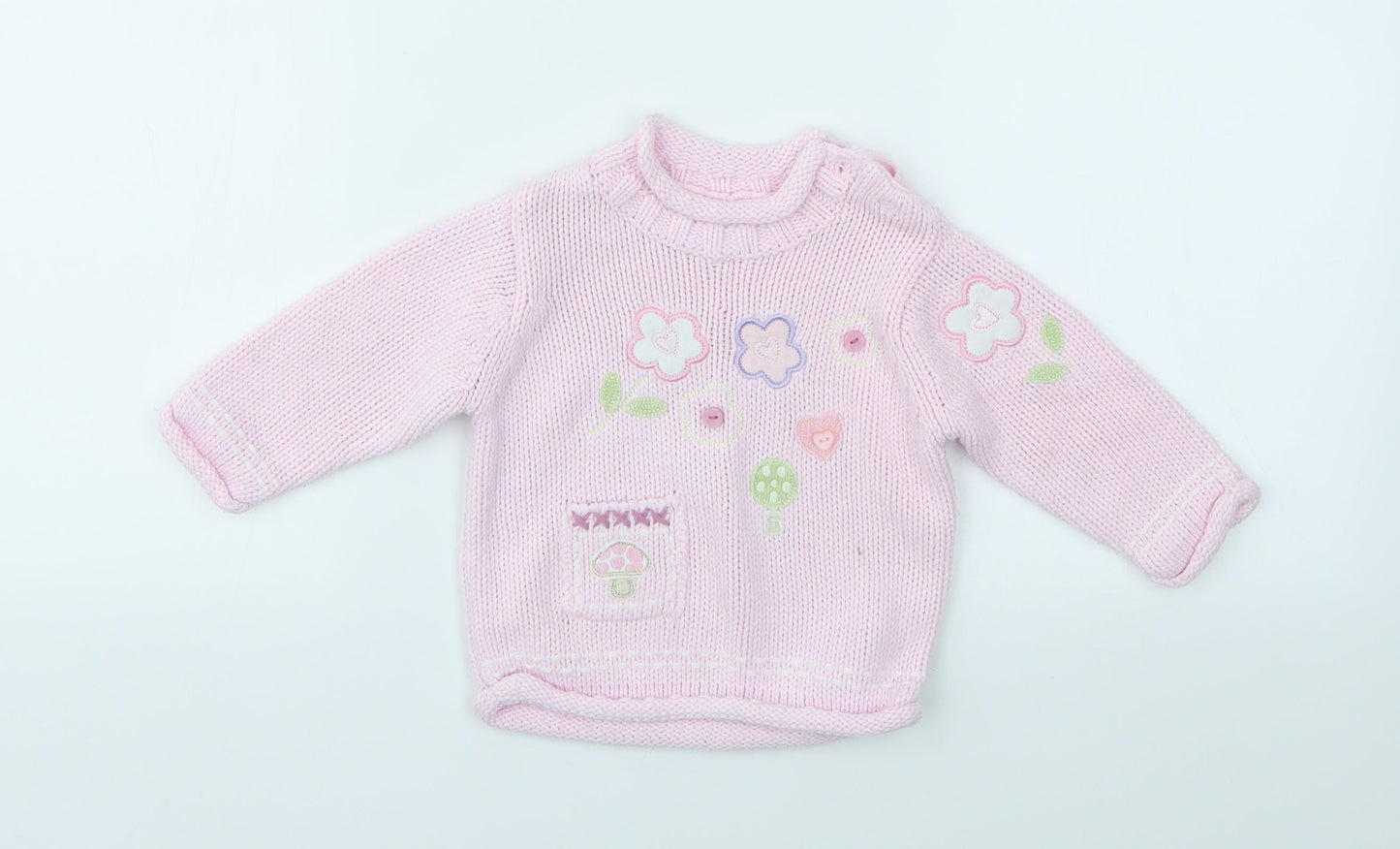 Matalan Girls Pink   Pullover Jumper Size 3-6 Months