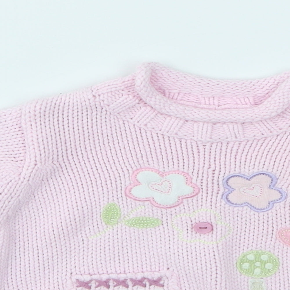 Matalan Girls Pink   Pullover Jumper Size 3-6 Months