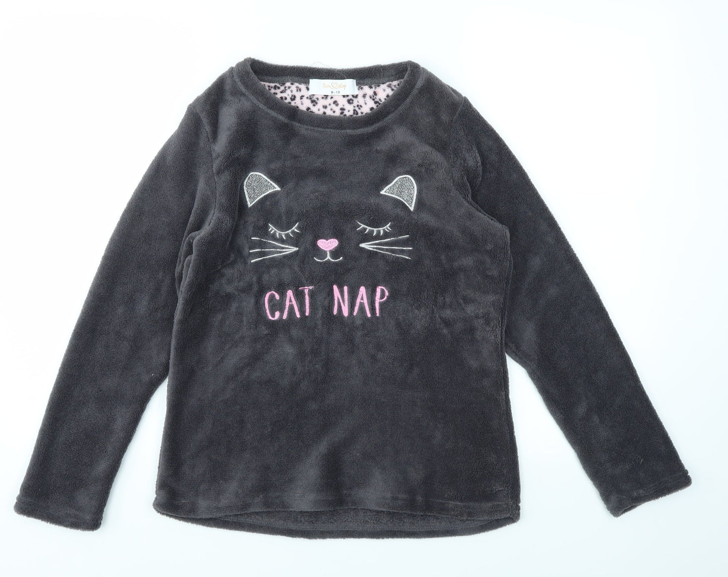 LOVE SLEEP  Womens Grey Animal Print  Top Pyjama Top Size 8