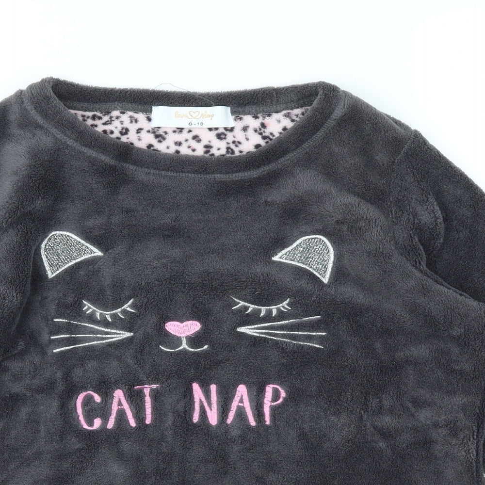 LOVE SLEEP  Womens Grey Animal Print  Top Pyjama Top Size 8