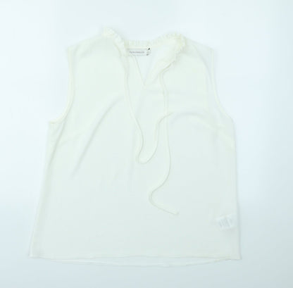 Additional front view of paraphase women’s white basic blouse, size L