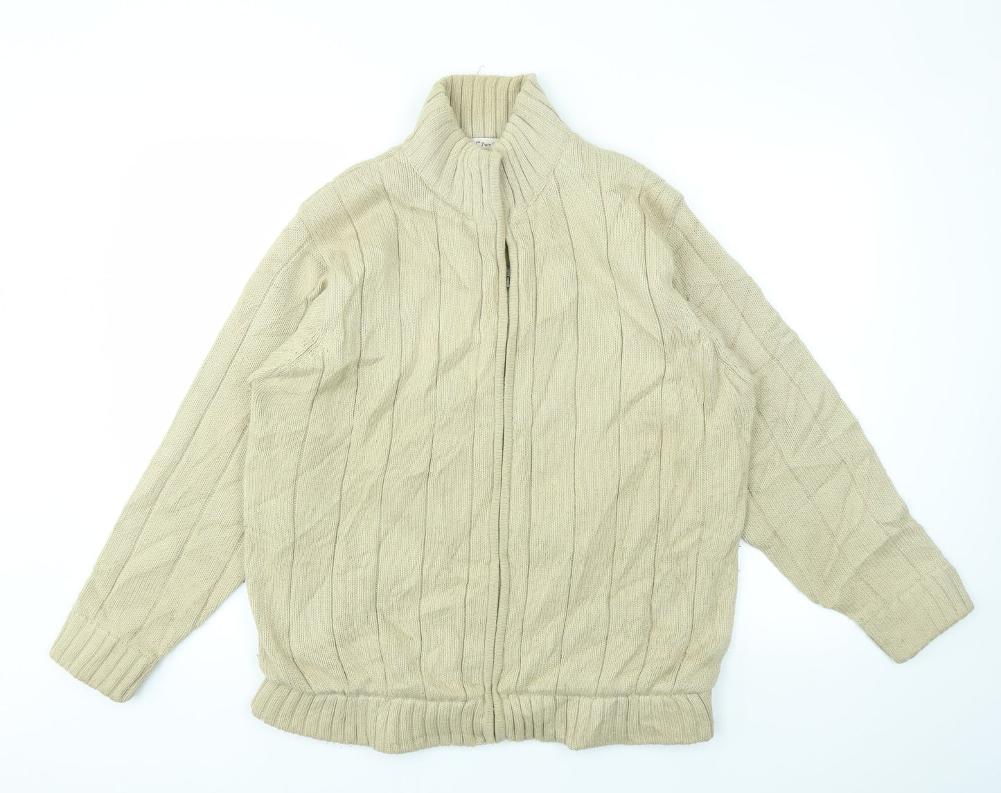 EWM Mens Beige   Full Zip Hoodie Size M