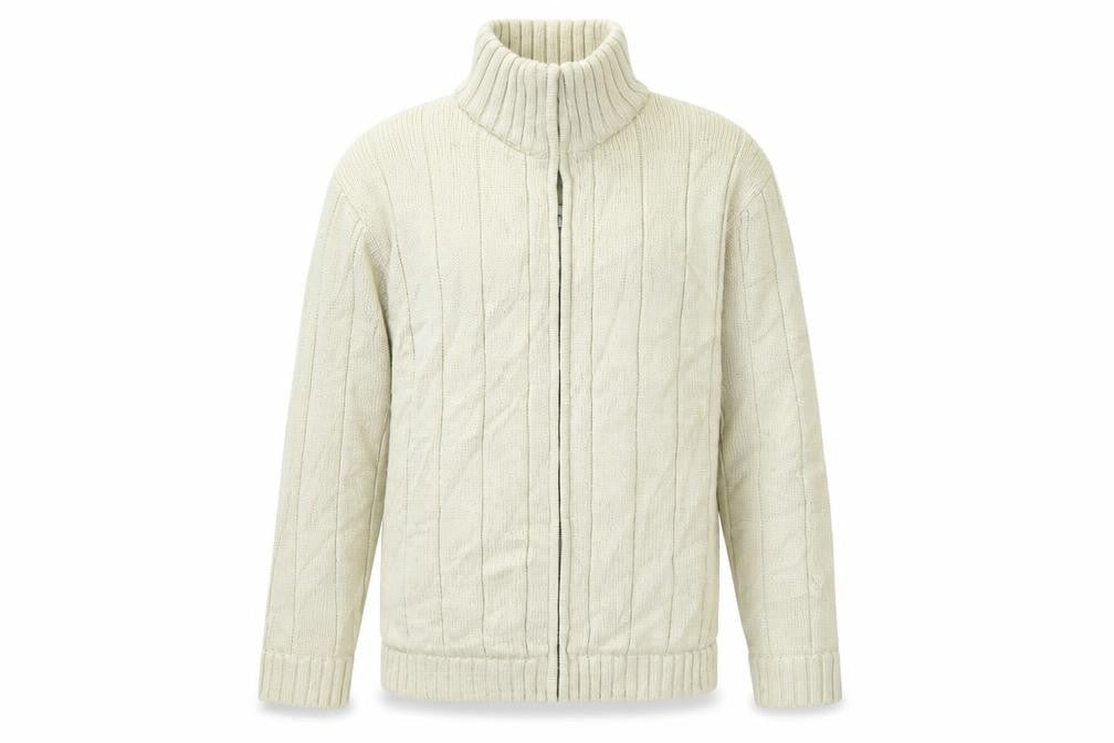 EWM Mens Beige   Full Zip Hoodie Size M