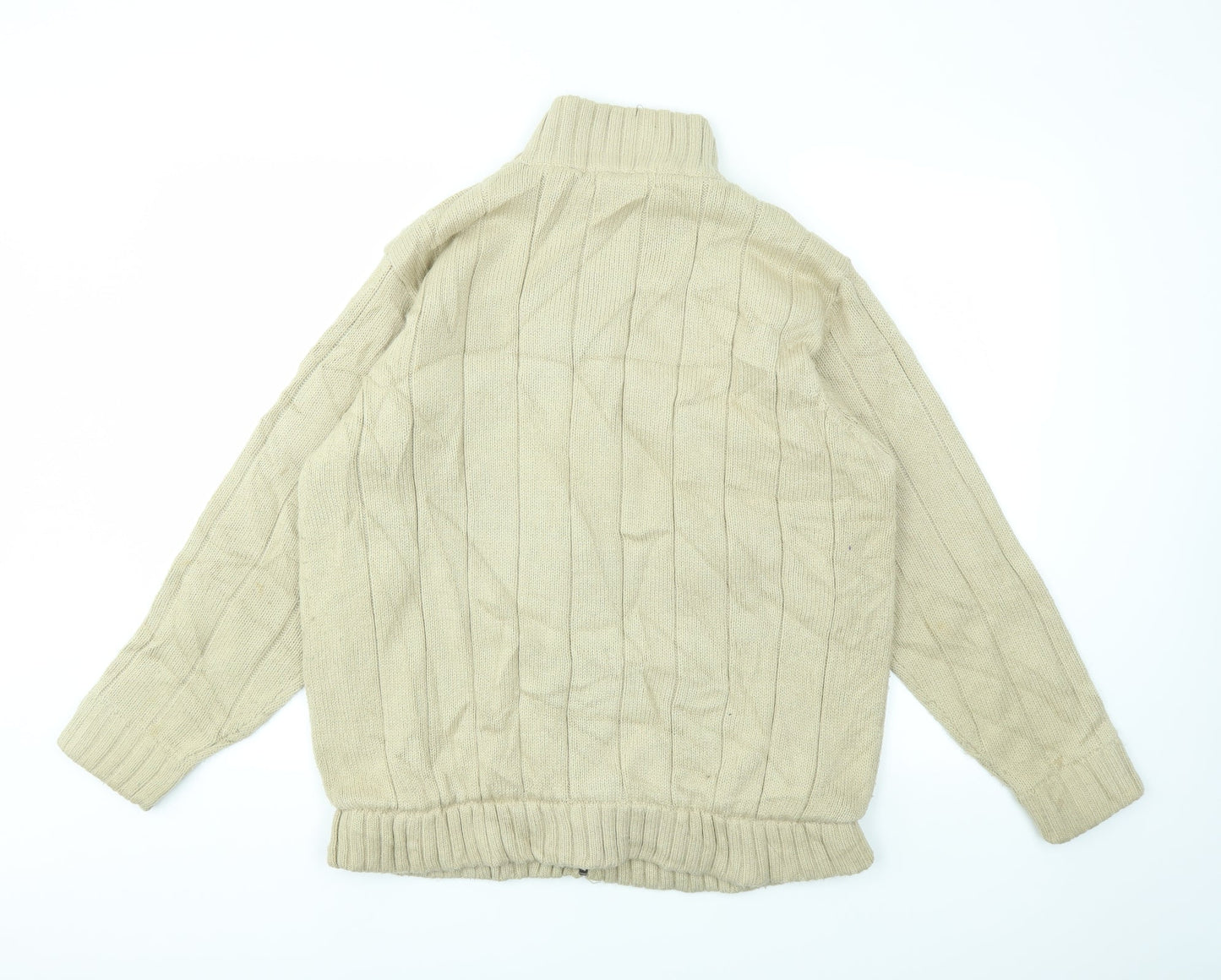 EWM Mens Beige   Full Zip Hoodie Size M