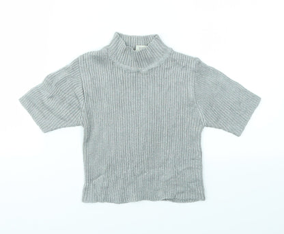 Additional front view of Girl girls’ grey basic t-shirt, size 7-8, years