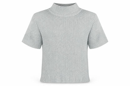 Front view of Girl girls’ grey basic t-shirt, size 7-8, years