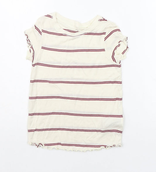 NEXT Girls Yellow Striped  Basic Polo Size 6 Years