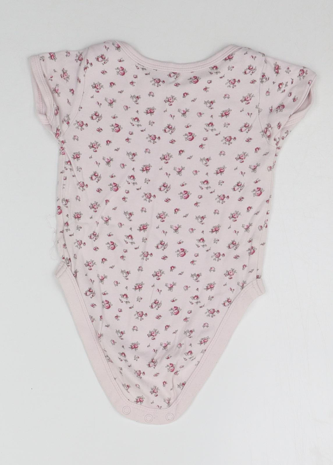 Mini Club Baby Pink Floral  Babygrow One-Piece Size 9-12 Months