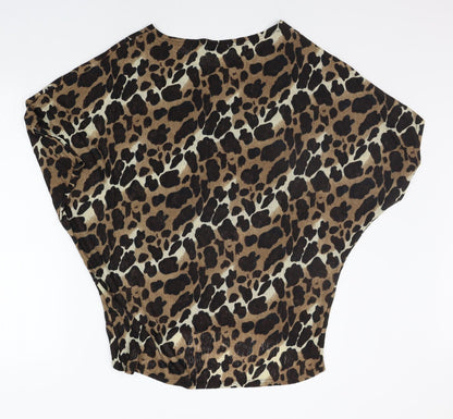 Misumi Womens Beige Animal Print  Pullover Jumper Size M