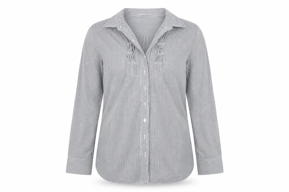 Internacionale Mens White Striped   Button-Up Size 13