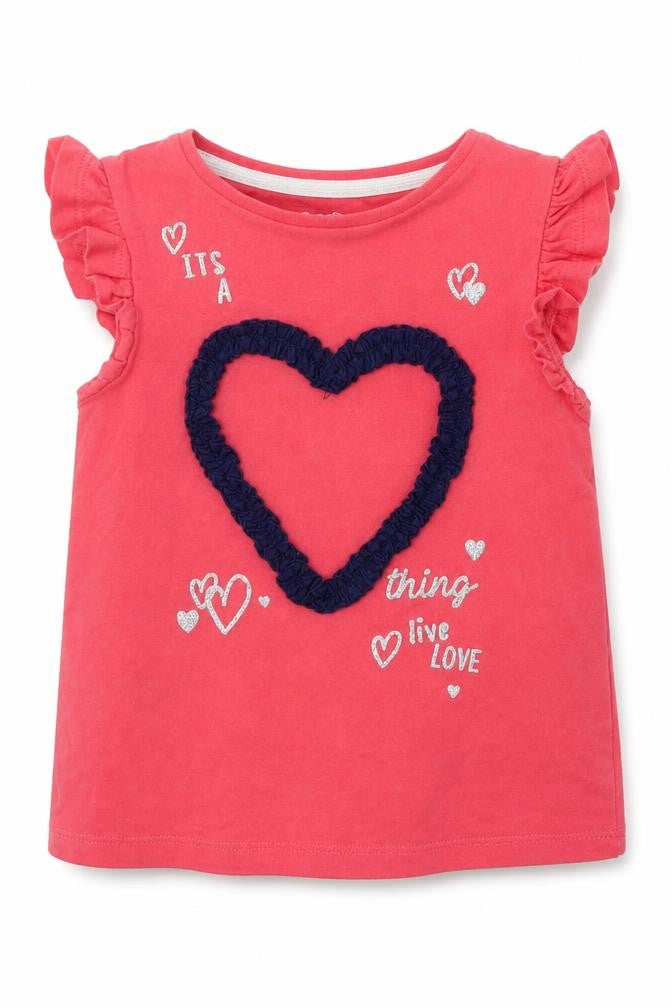 F&F Baby Pink   Basic T-Shirt Size 12-18 Months  - HEART