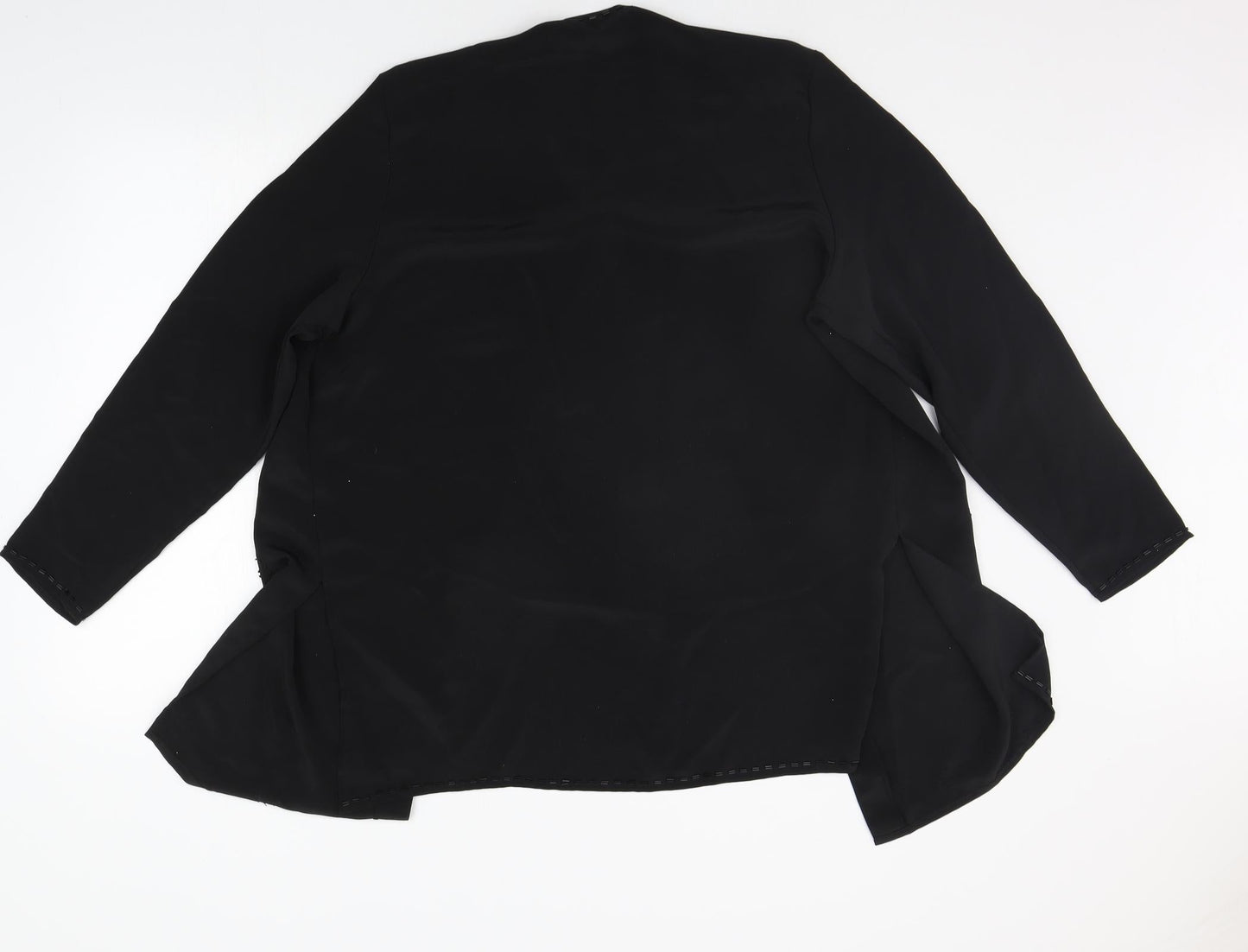 Wrap & Weft Womens Black   Cardigan Jumper Size 14  - BEAD DETAIL