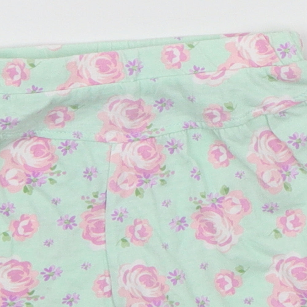 George Girls Green Floral  Top Sleep Shorts Size 2 Years
