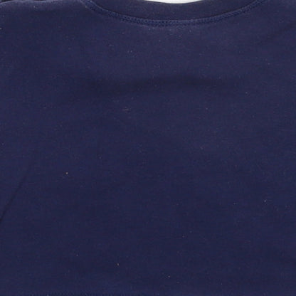 Brand and care label for BabyBugz Baby Blue Basic T-Shirt, size 9-12, Months