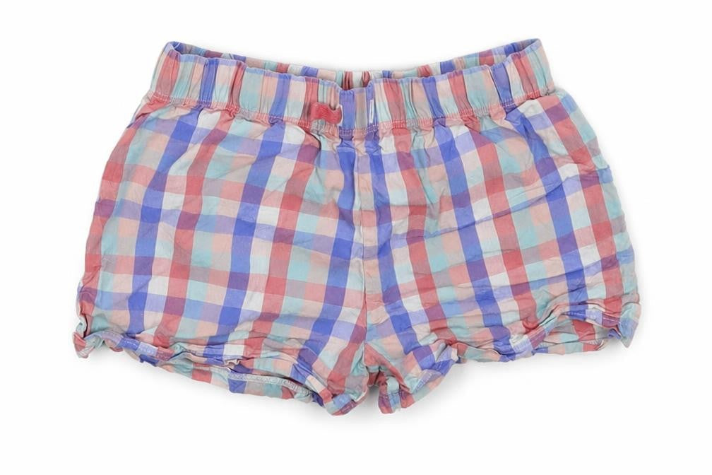 Marks & Spencer Girls Multicoloured Check  Hot Pants Shorts Size 5-6 Years