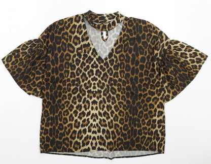 Next Womens Multicoloured Animal Print  Basic Blouse Size 8  - Oversized