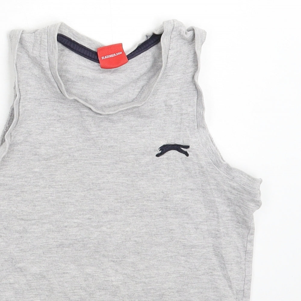 Slazenger Boys Grey   Basic Tank Size 7-8 Years