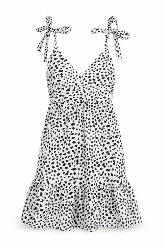 SHEIN Shien Womens White Polka Dot  Tank Dress  Size S