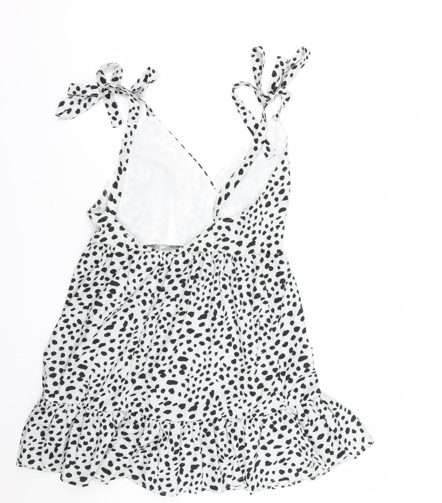Shien Womens White Polka Dot  Tank Dress  Size S