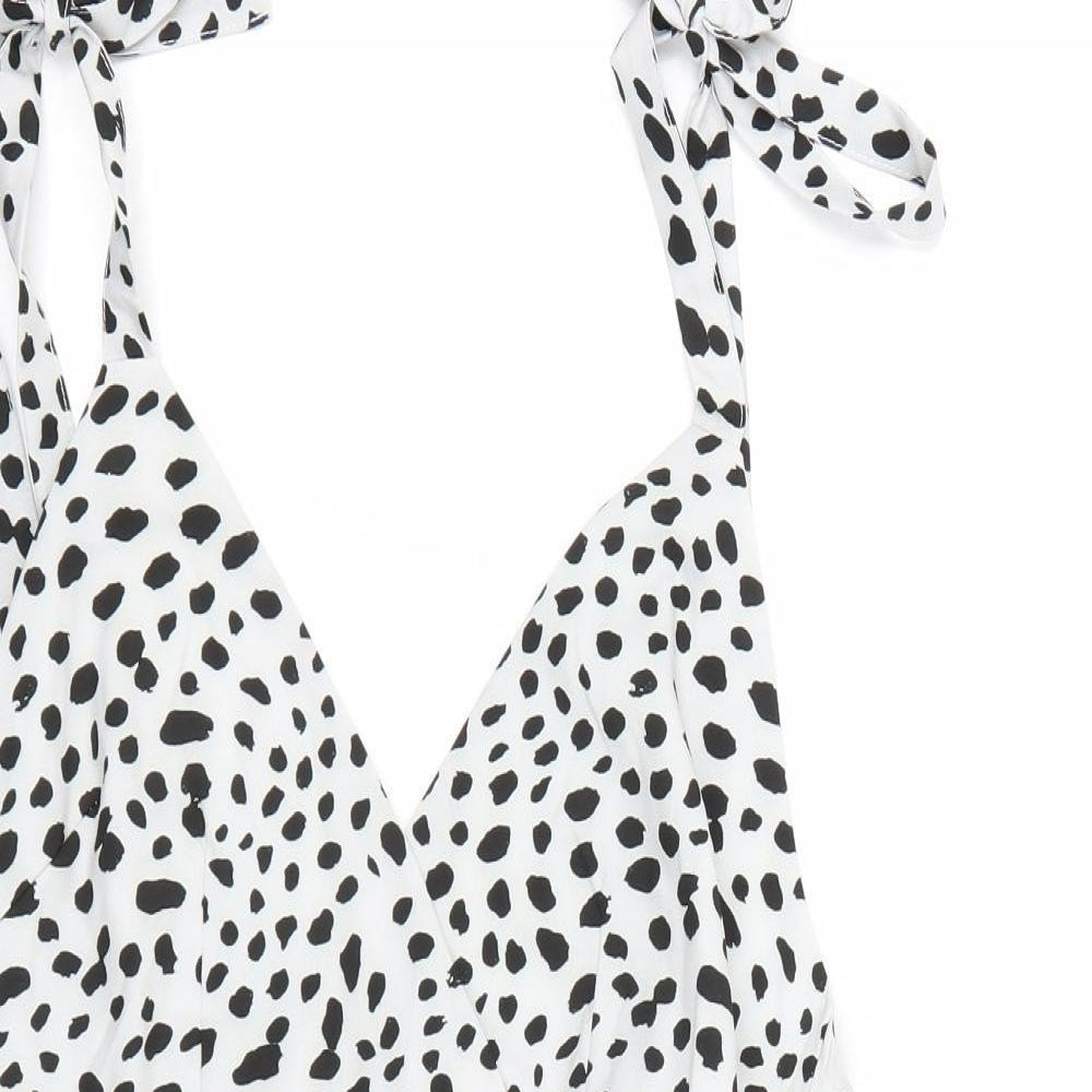 Shien Womens White Polka Dot  Tank Dress  Size S