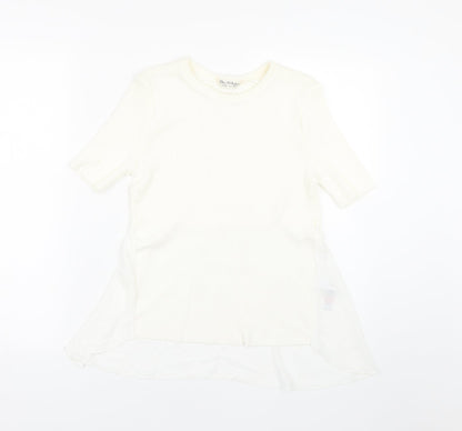 Additional front view of Miss Selfridge women’s white basic t-shirt, size UK 10