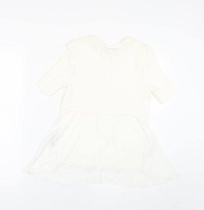 Back view of Miss Selfridge women’s white basic t-shirt, size UK 10