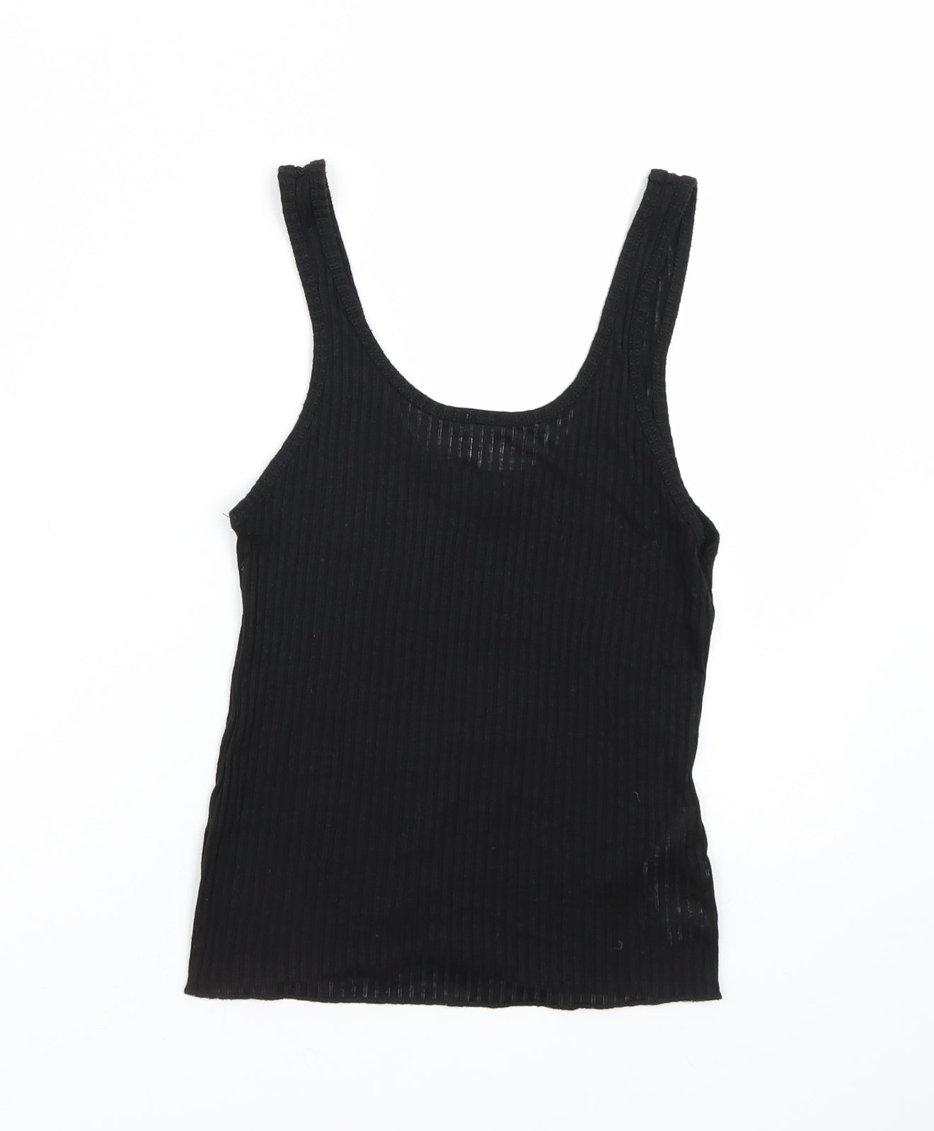 Topshop Womens Black Striped  Basic Tank Size 10