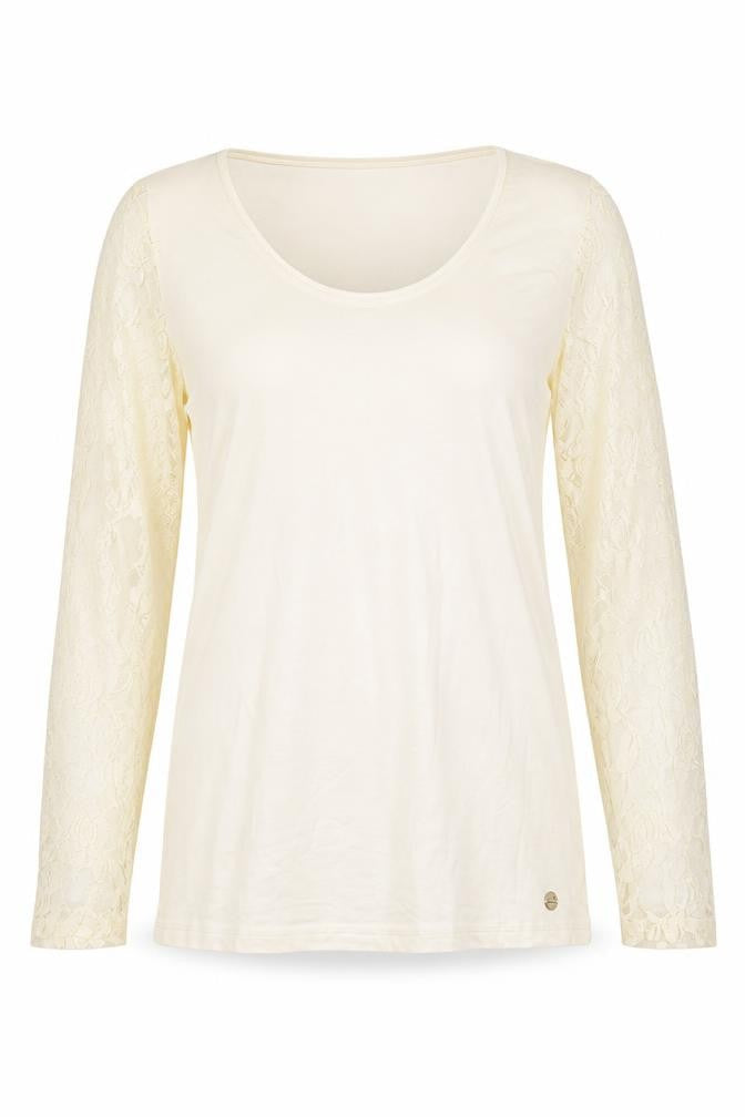 Miss BAron Womens Beige Floral  Basic T-Shirt Size L