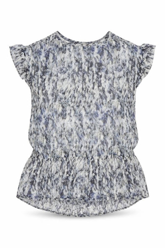 Gray & Willow Womens Blue Floral  Basic Blouse Size 8