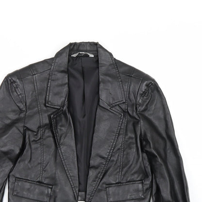 Close-up detail of Red Herring women’s black jacket, size UK 10